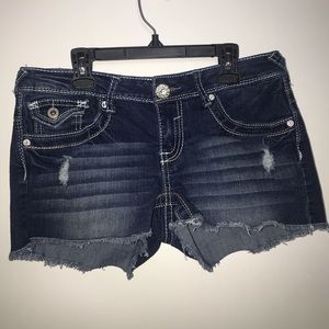 Dark Wash, Slightly Distressed, Denim shorts